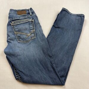 BKE Jake Straight Leg Jeans Mens 34L Medium Wash Blue Denim ABP16128